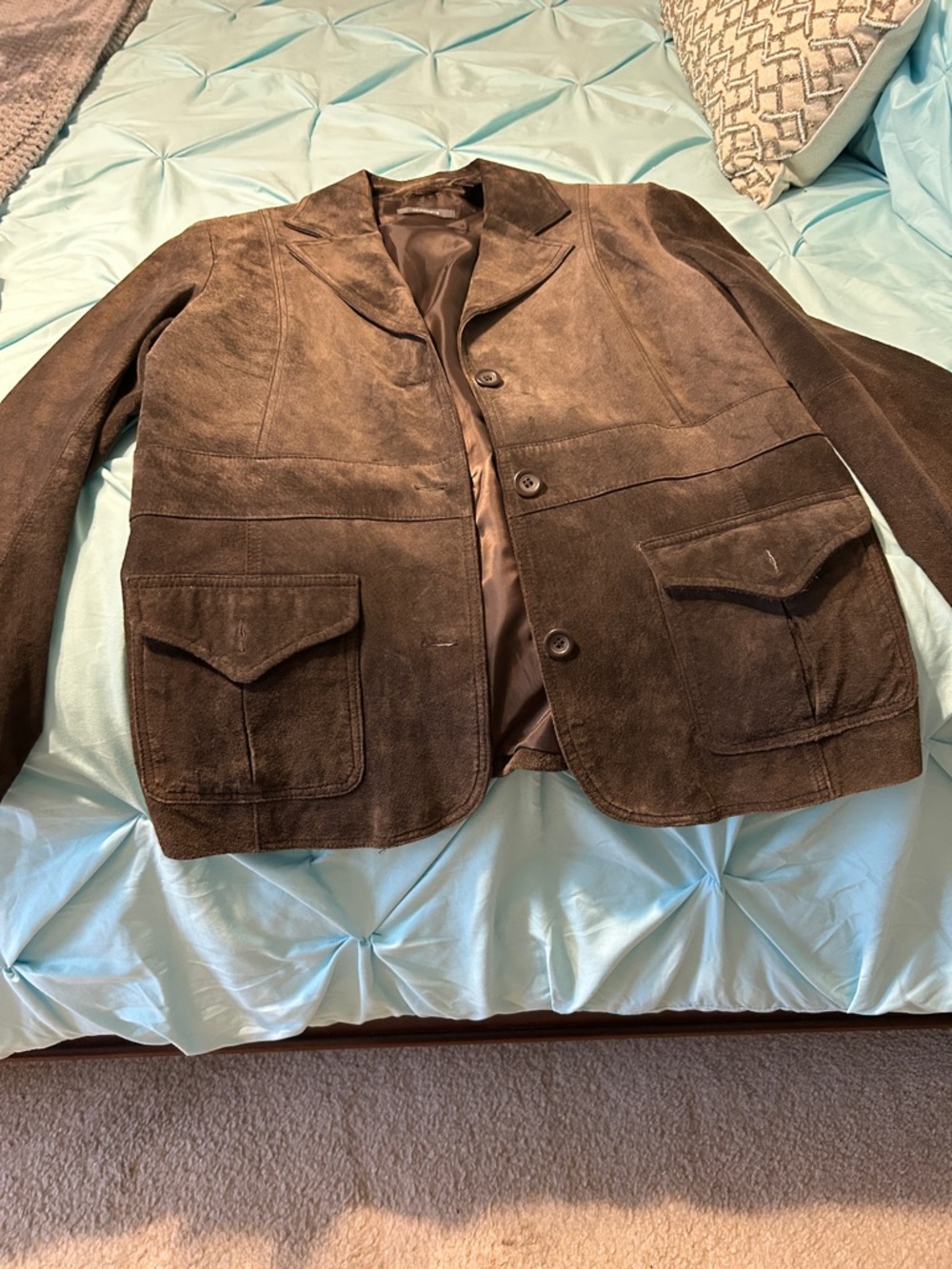 Liz Claiborne Brown Suede Shirt Jacket